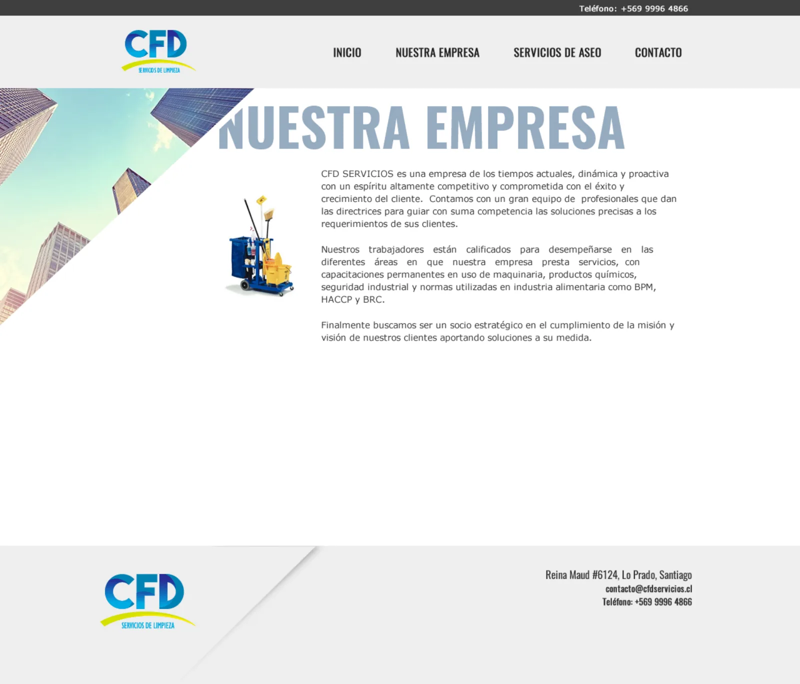 CFD website design — Company page