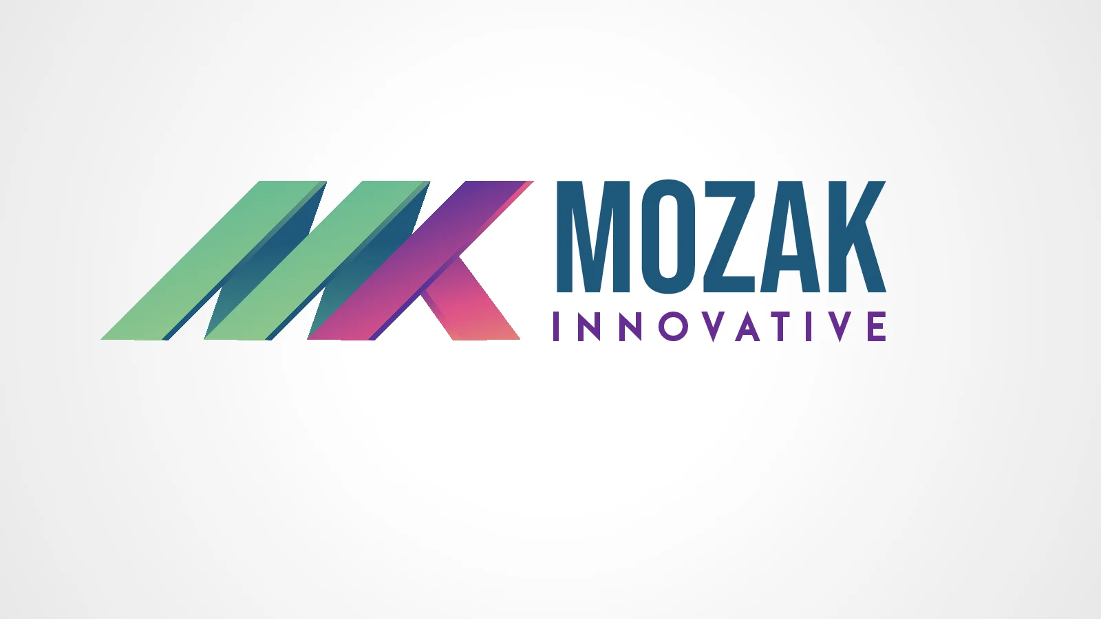 Logo exploration, route 3: slanted parallel bars with a magenta and purple accent.