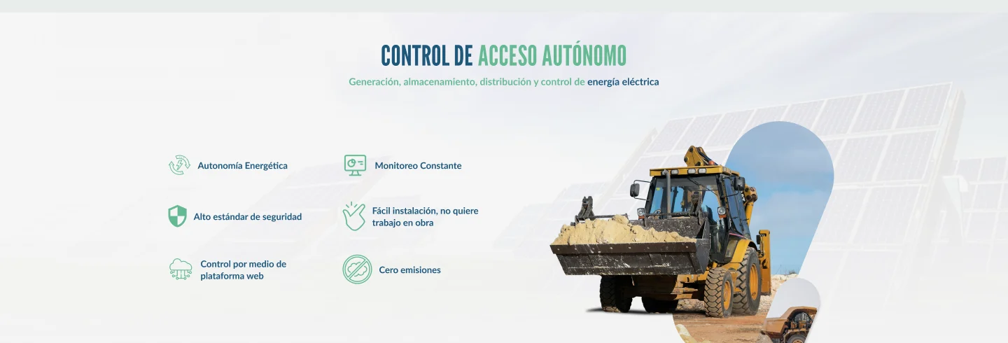 Desktop: autonomous access control section, features on the left and image on the right.