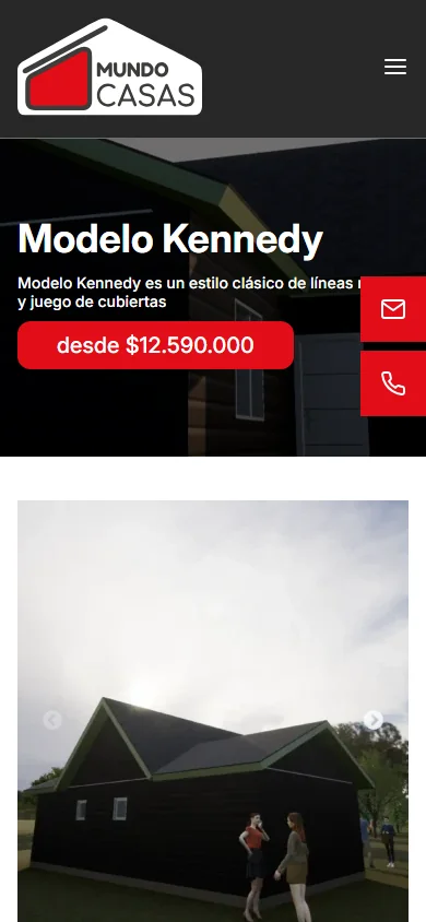Kennedy house model page on a phone